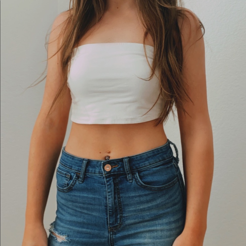 white crop top